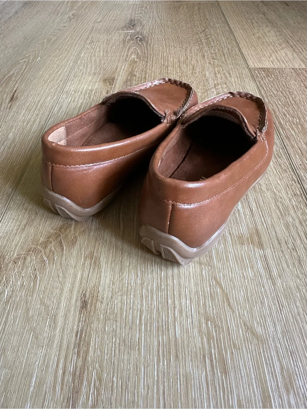 Kenneth Cole Reaction Boys Tan Leather Slip-On Loafers